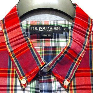 U.S. Polo Assn. Men's Red Plaid Shirt